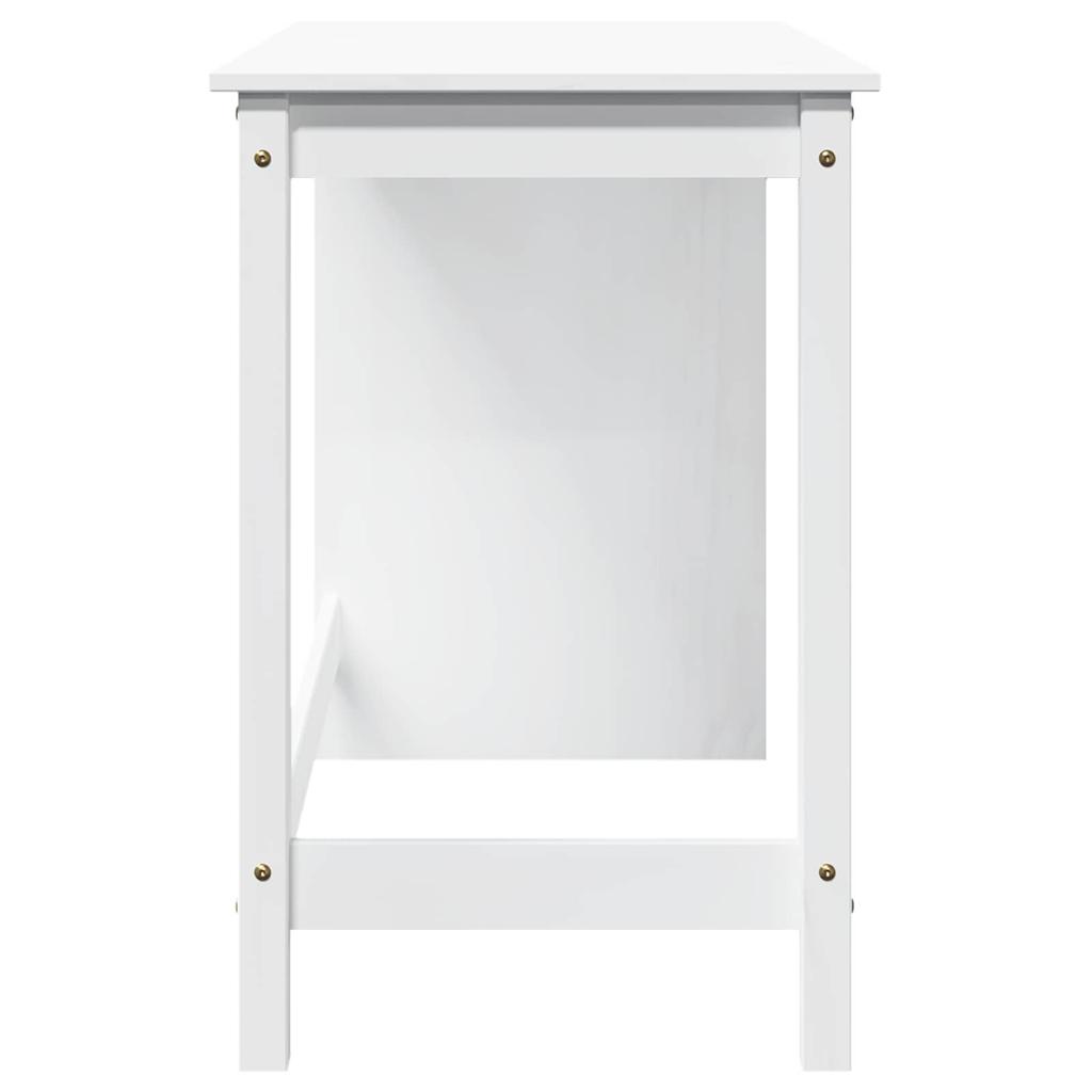 White Desk 112 x 50 x 75 cm Solid Pine Wood