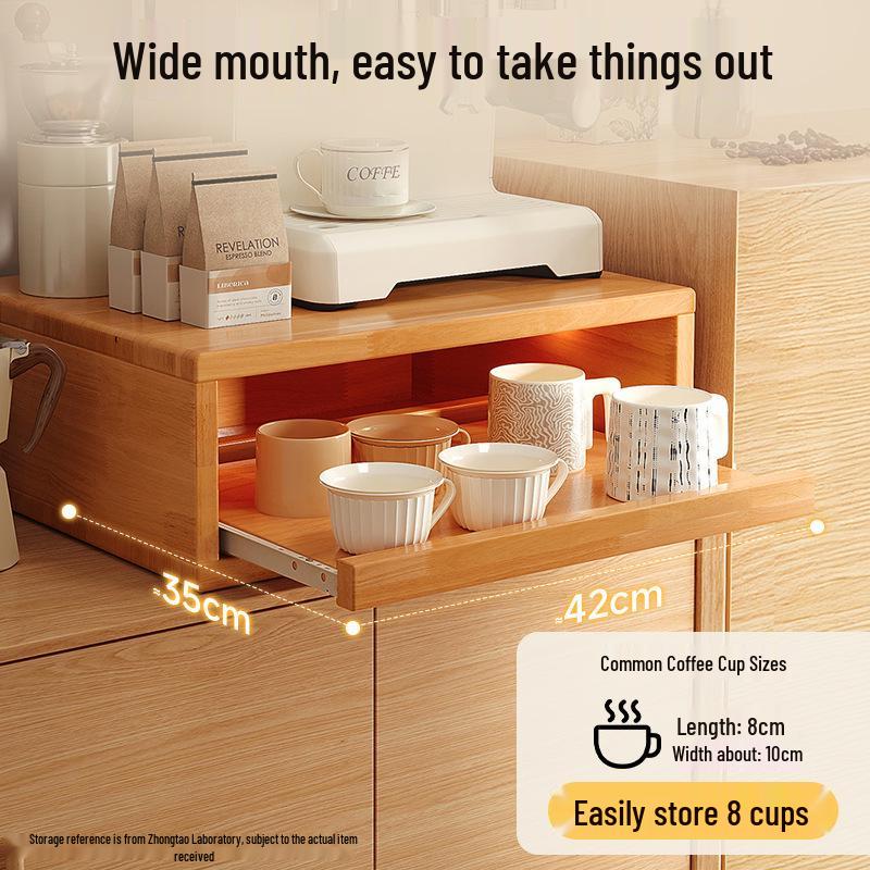 Solid Wood Dining Table Cup Holder & Storage Rack for Mugs, Coffee & Tea Cups