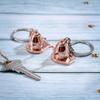 Coffee pot keychain 2-piece set (rose gold) key ring