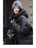 Women's 2025 Snow Mountain Black Cloud Puffer Jacket: New Thickened Short Winter Streetwear Fashion
