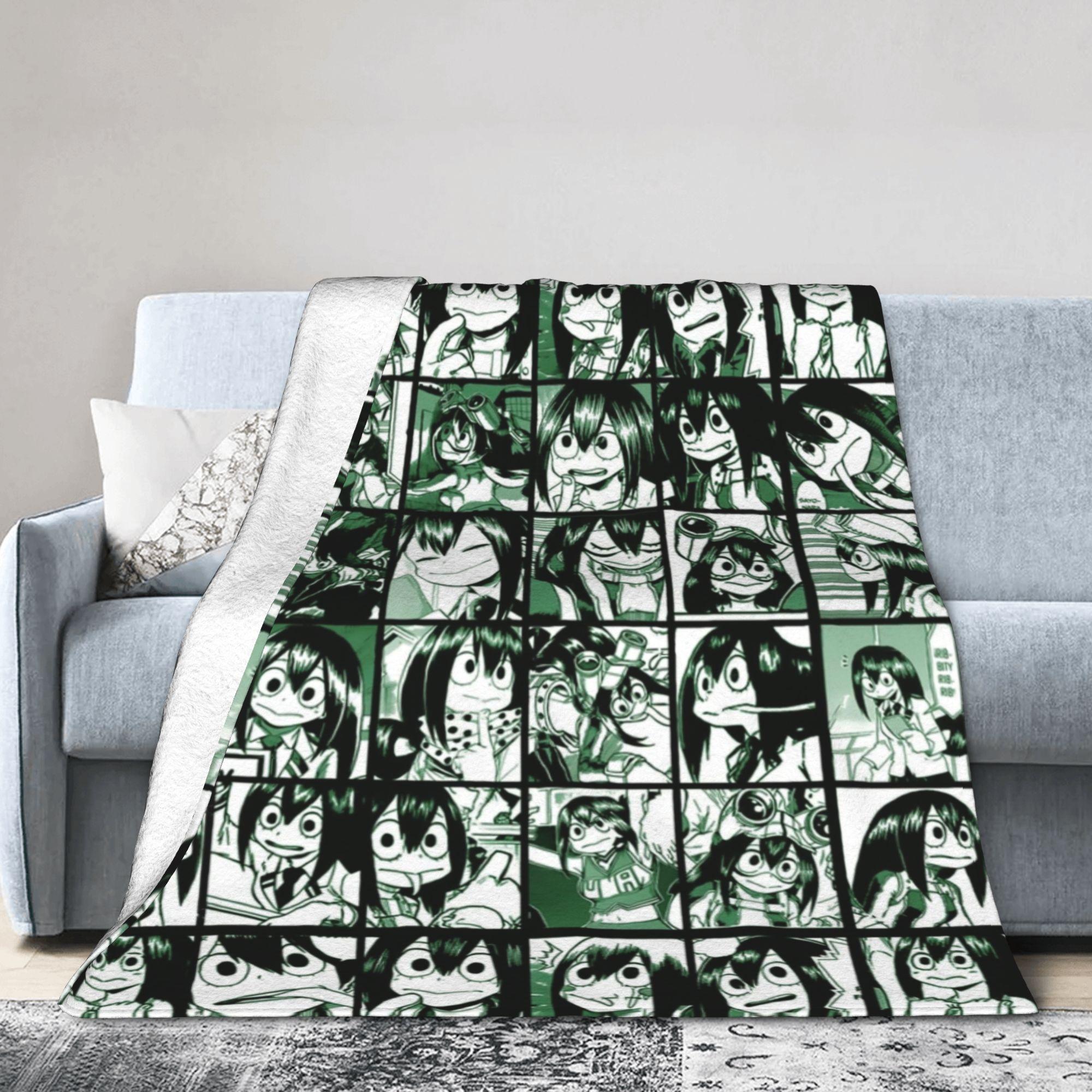 Aizawa Shota Collage Blankets Academy Anime Manga Wool Vintage Soft Throw Blanket for Bed Sofa All Season 75x90cm
