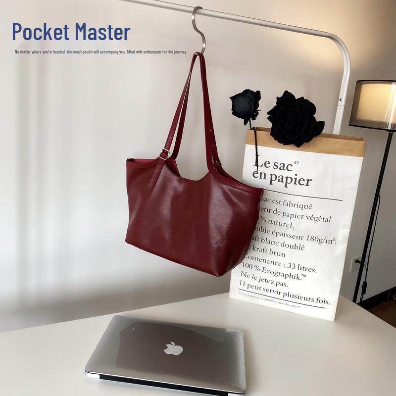 Настоящая кожаная большая сумка-тоут Dou Xiaozhu для поездок на работу