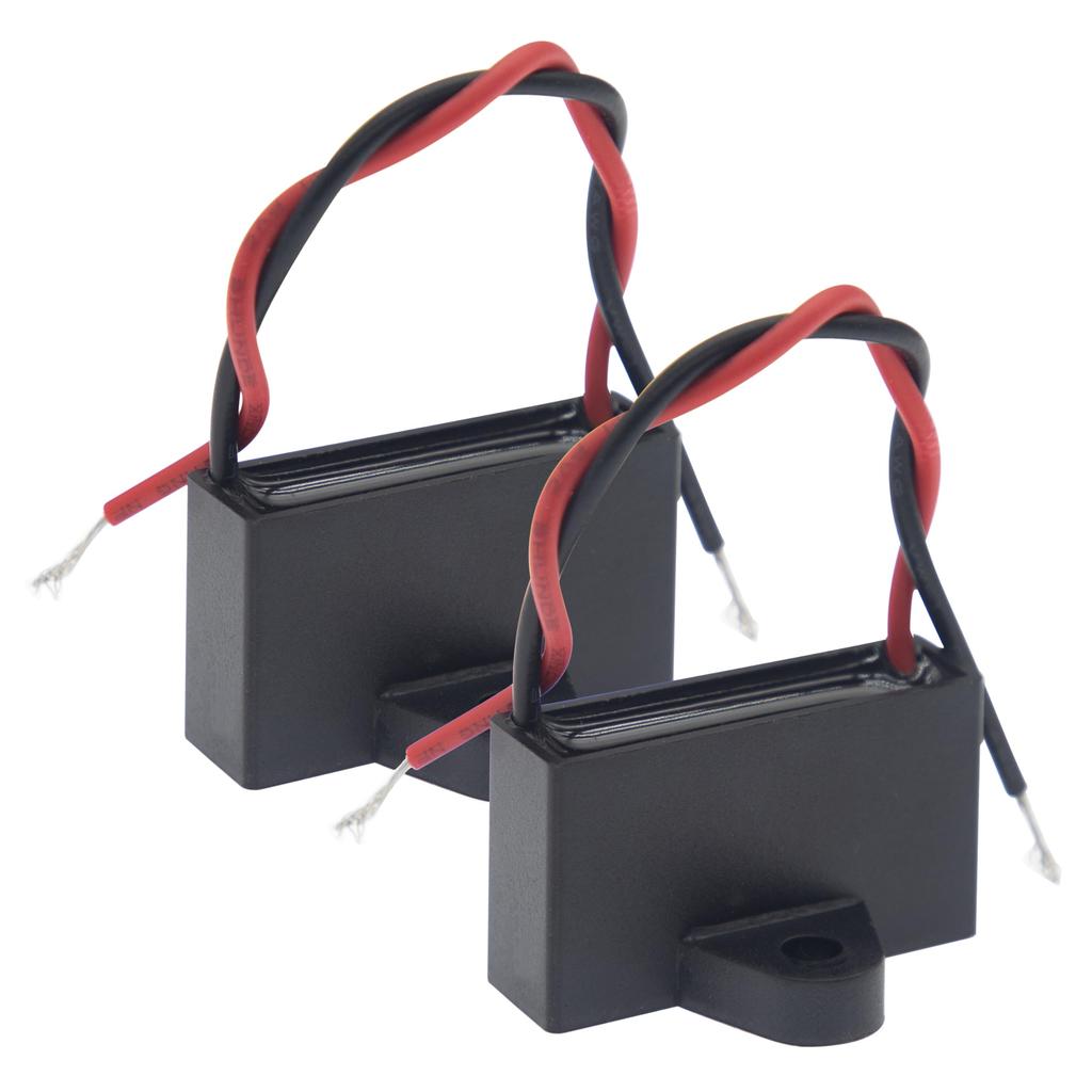 (Pack of 2) CBB61 450V AC 1.0UF 5% 50/60Hz Ceiling Fan Motor Start Run Capacitor Metallized Polypropylene Film