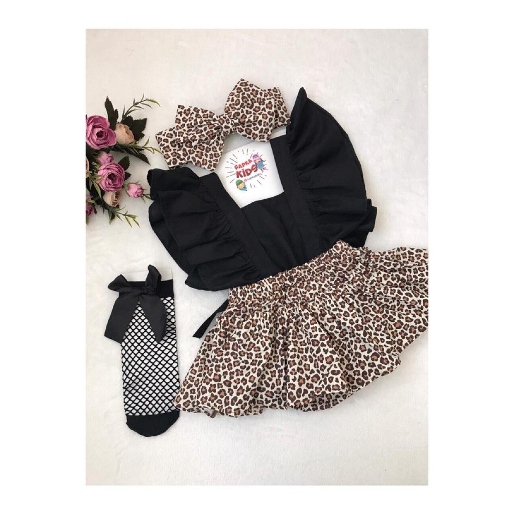 Pink Pineapple Pattern Salopet Bandana Set