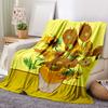 Van Gogh Sunflowers Throw Blanket—A Vibrant and Artistic Blanket Featuring a Bouquet of Sunflowers, Inspired by Van Gogh's Ic