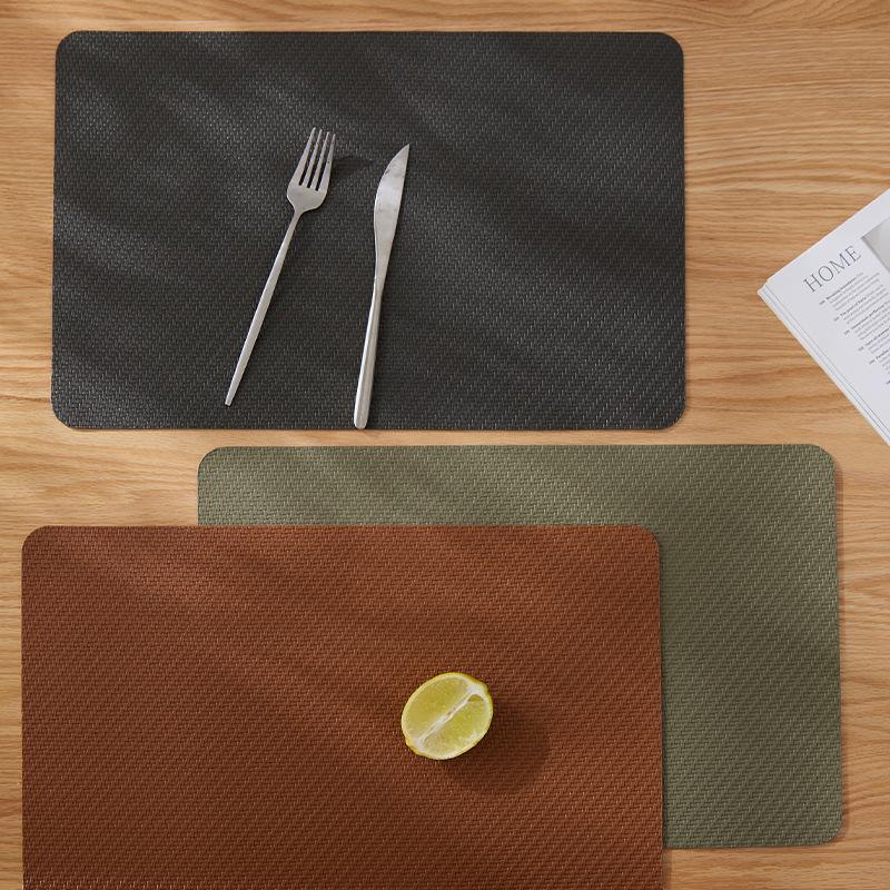 Nordic light luxury PVC leather placemat Western food mat Thermal insulation pad Anti-oil pad Small woven coaster Anti-scalding pad