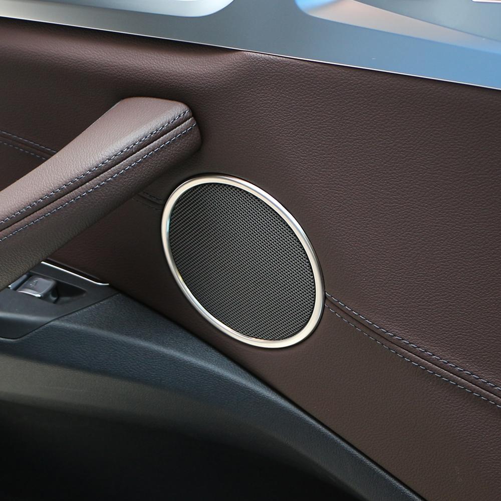 Door Speaker Sound Cover Chrome Trim Ring for BMW X3 F25 X4 F26 2018-2023