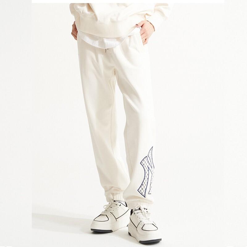 New MLB New York Yankees Knitted Sweatpants Unisex Beige 3APTM0121-50CRS