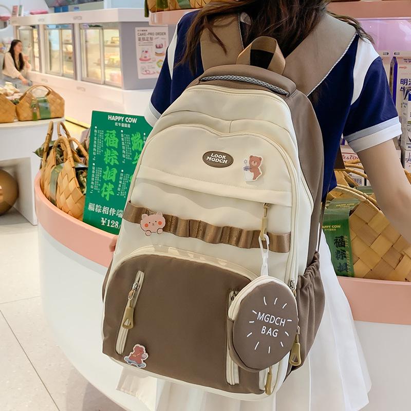 School bag for girls, primary school students, children's high-value color matching, high-quality fashion for middle school students, backpack