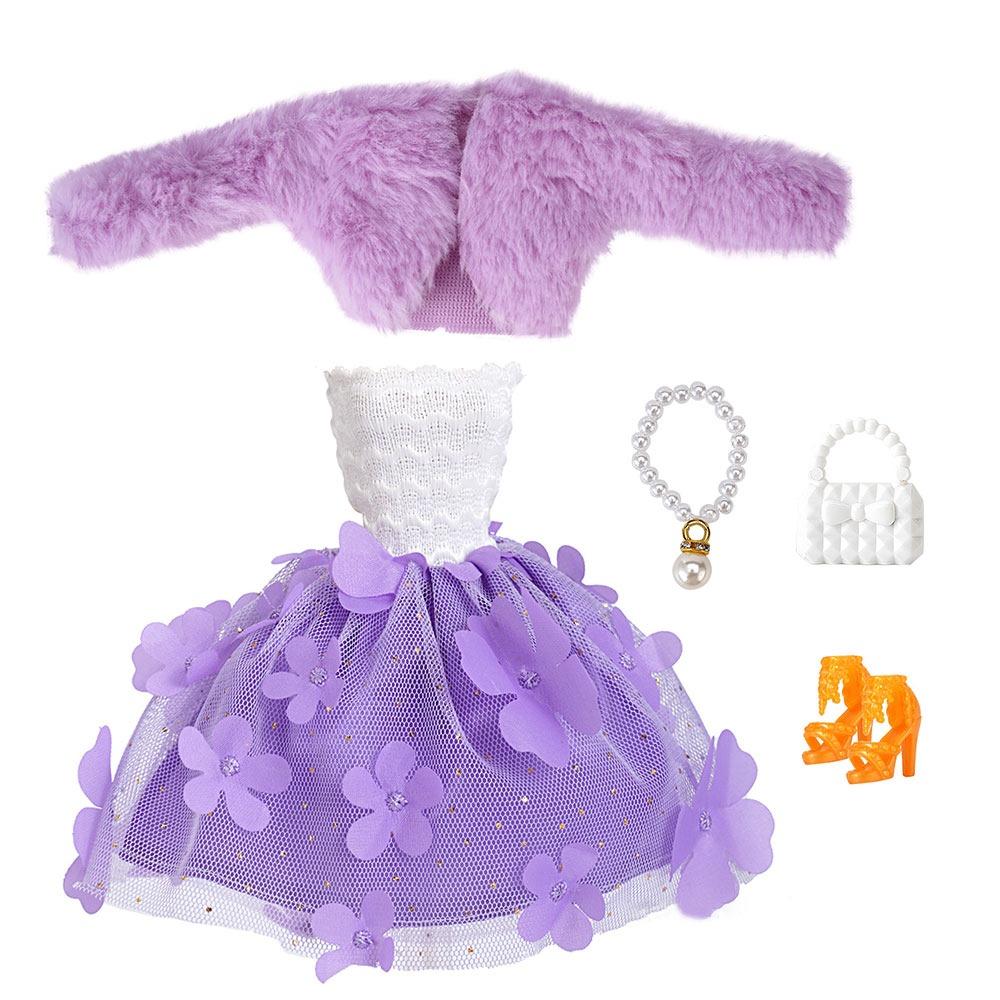 

1/6 /30CM/11 кукольное пальто платье комплект кукольные аксессуары мини плюшевое пальто модная кукольная одежда подарок фиолетовый