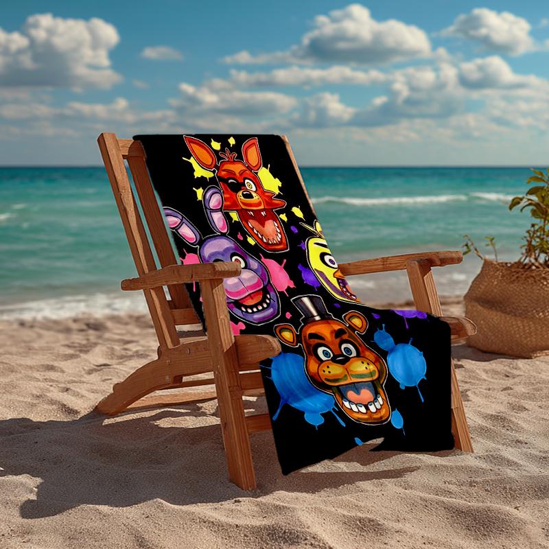 Ultra-Soft Beach Towel with Freddy Theme,Ideal for Pool - Camping, Diving - Perfect Travel Essential, Vibrant Beach Towel.