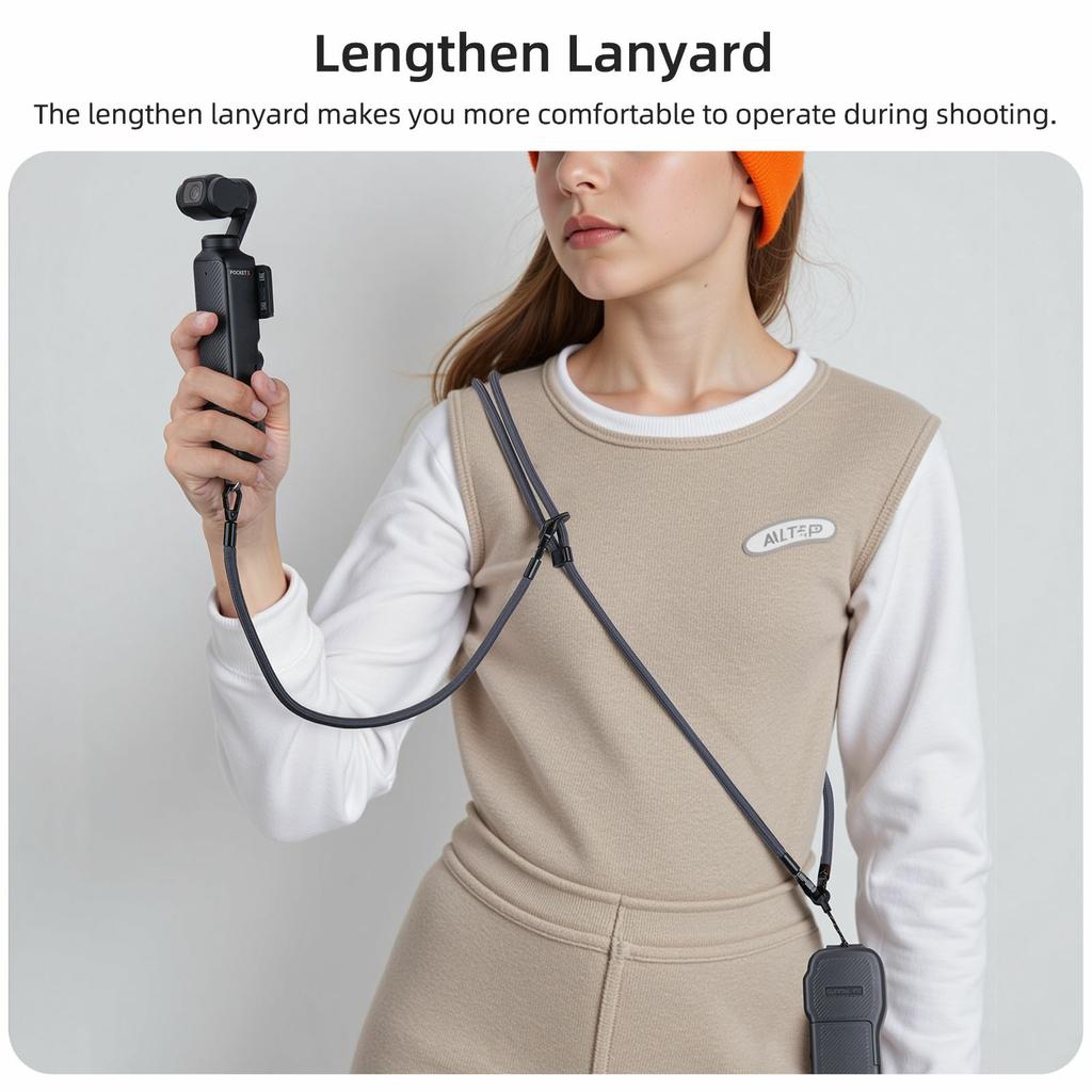 SUNNYLIFE OP3-GS022 For DJI Osmo Pocket 3 Multifunction Crossbody Lanyard Detachable Hand Strap