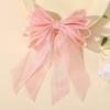 Popular Streamer Bow Hairpin Children'S Chiffon Yarn Solid Color Hair Accessories Macaron Cute Hairpin 5219