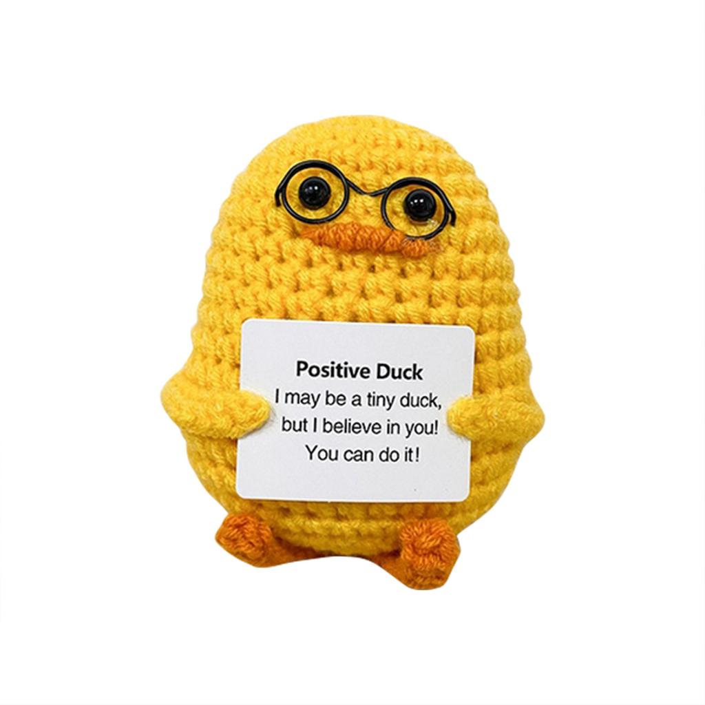 Cute Handwoven Positive Energy Duck Ornaments Handmade Crochet Support Emotional Pig Home Room Decor Christmas Gift.
