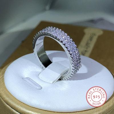 Eternity Női gyűrű Sterling réz Mikro Pavé AAAAA Cirkónia cz Esküvői gyűrűk nőknek Menyasszonyi parti ékszer Ajándék