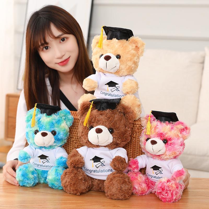 Graduation Teddy Bear Plush Toy - Doctoral Cap, Christmas Gift