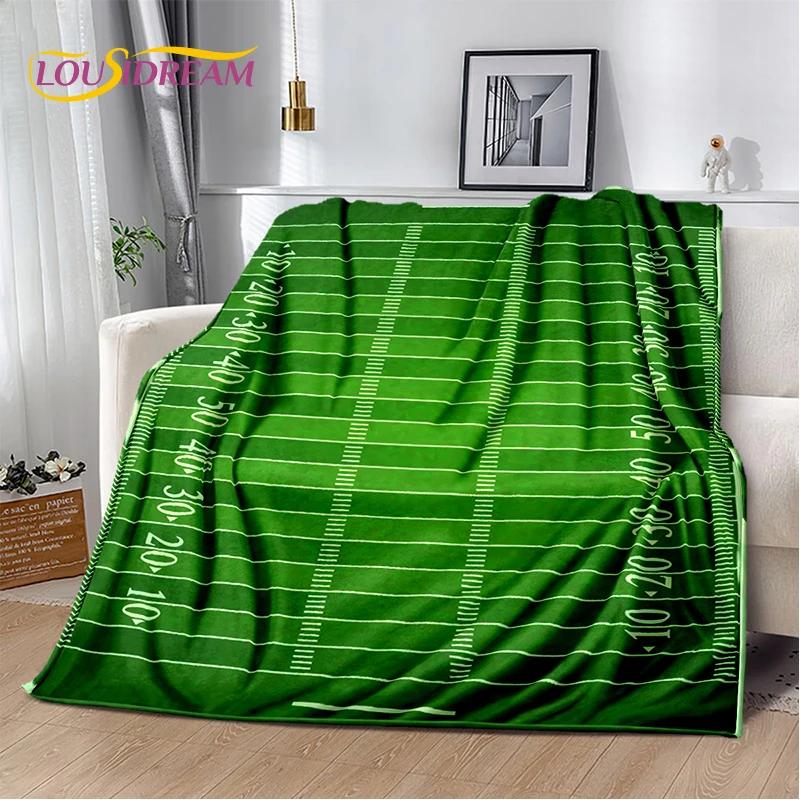 Rugby Field Rugby 2025 Style New American Football Cartoon Soft Blanket,Soft Throw Blanket for Home Bedroom Bed Sofa Travel Kids