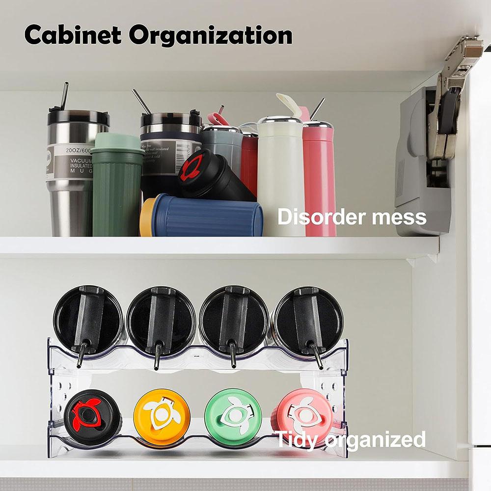Multifunctional Organiser Rack Durable Multi-Layer Water Bottle Wine Drink Tumblers Organiser For Kitchen Cabinet Fridges Pantry
