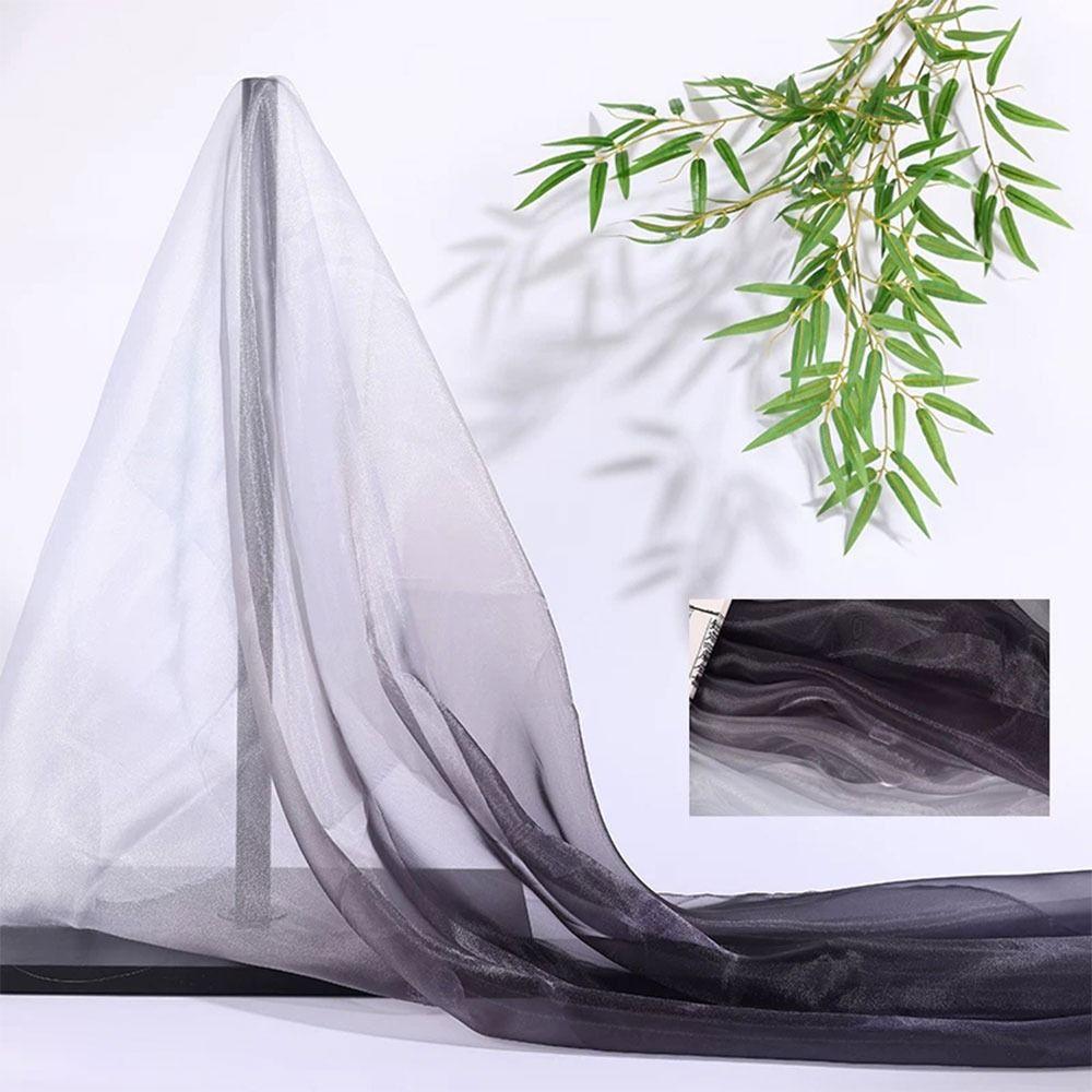 1 Yard/Breite 140cm Organza Stoff Bunter Farbverlauf Transparente Textur Voile Gaze Netzstoff Übergangsfarbe