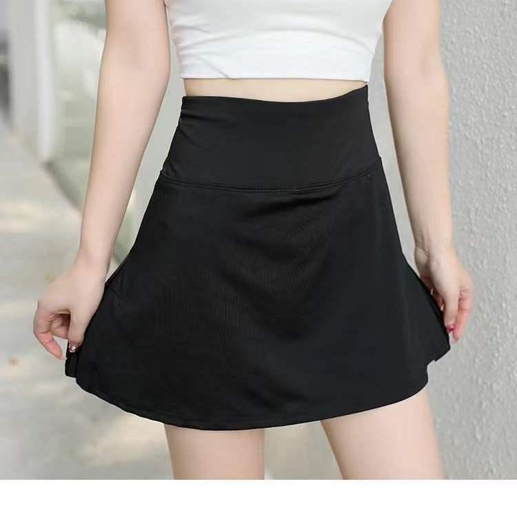 

Новая спортивная юбка с высокой талией и защитой от воздействия, брюки для йоги на подкладке, юбка на молнии 2XL чёрный