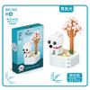 Factory Supply Children Puzzle Simulation Small Particles Potted Plant Building Block Lucky Cat Bulldog Assembly Animal Building Block