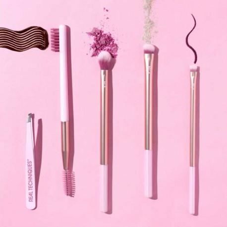 Set de Pinceaux - Real Techniques - Naturally Beautiful - 3 Pinceaux Yeux - Pinceau à Cils - Pinces à Épiler
