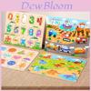 Wooden Educational Puzzle For Kids With Fruits Animals And Numbers For Early Learning