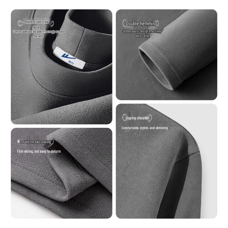 JEANSWEST LIFE Men's Thermal Mock Neck T-Shirt