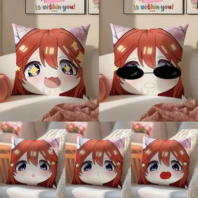 Cute N-Nakano Itsuki Pillow Case Anti-dustmite Pillowcase Invisible Zipper Silky Sofa Cushion Cover