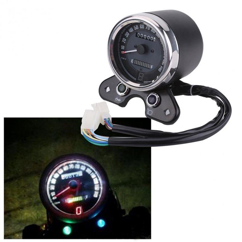Digital 12V Universal Motorcycle Speedometer With Dual Odometer Backlight Display For Honda CG125 GN125 Cafe Racer