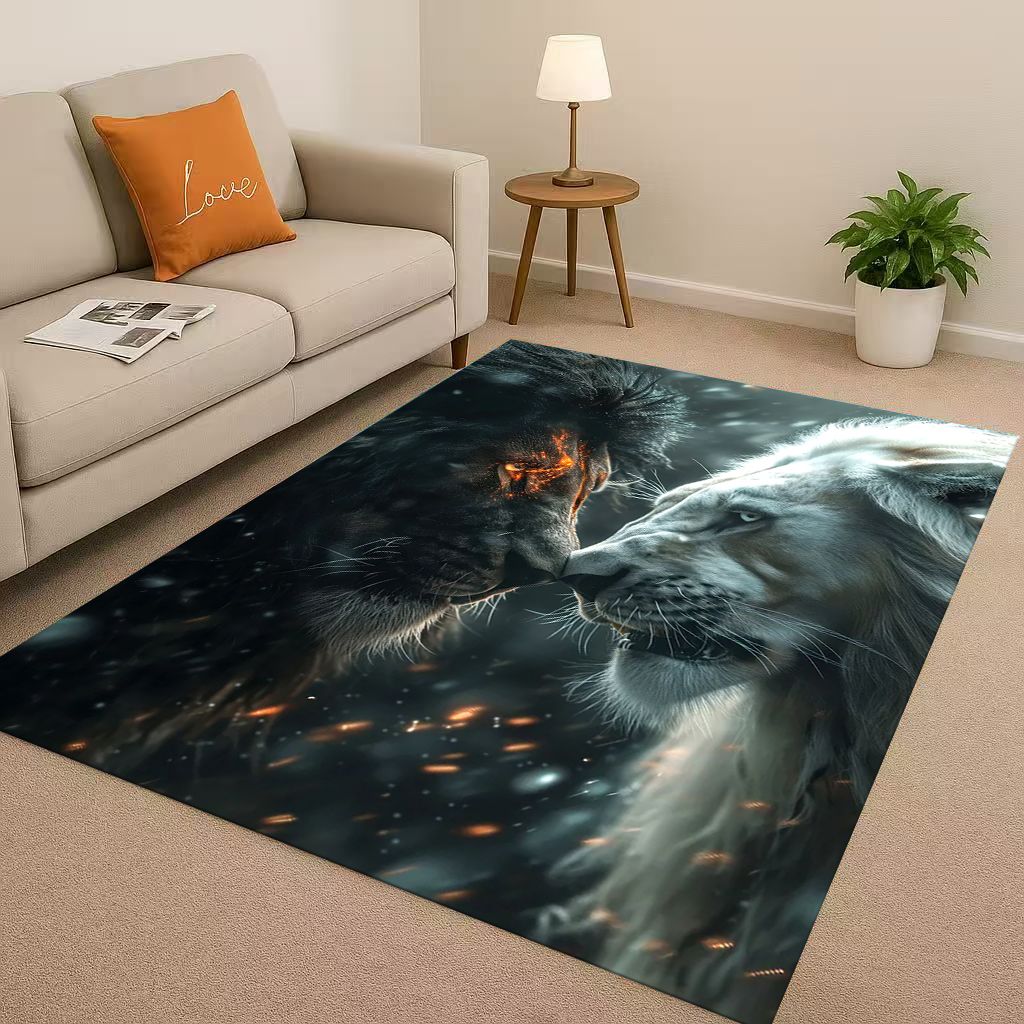 2026 New Tiger Lion Beast Art Cartoon Living Room Non Slip Area Rug Carpet for Bedroom Playroom Sofa,Home Decor Doormat Gift
