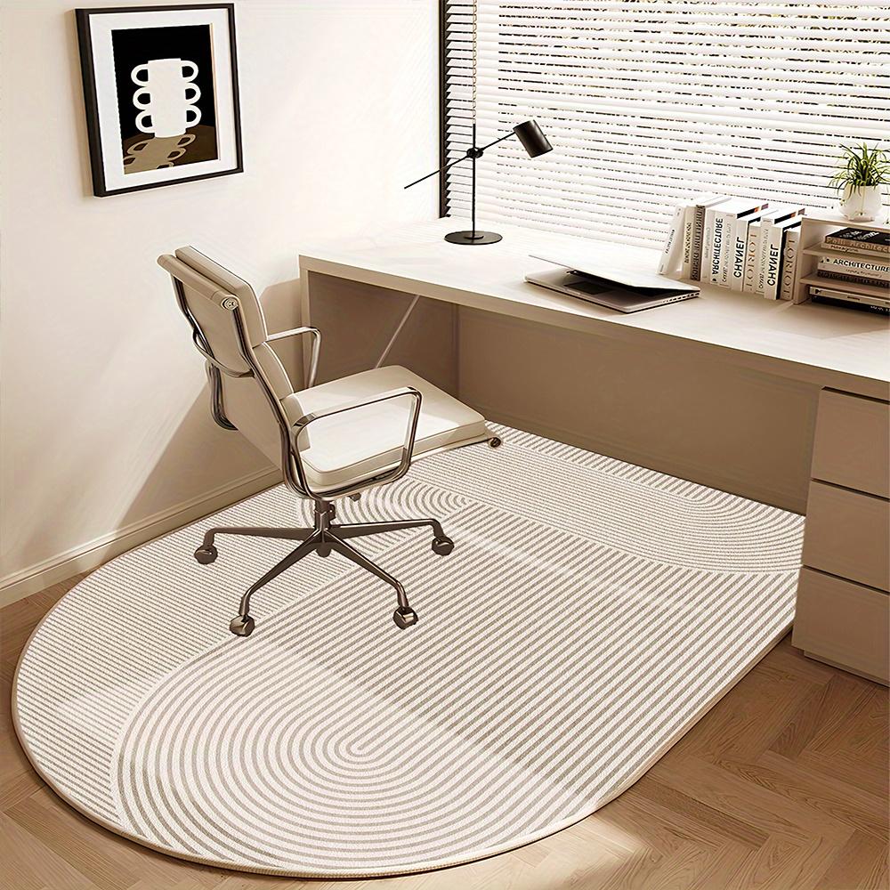 VIKAMA Japanese Cream-Style Half-Circle Floor Mat Easy-Care Bedroom, Study, Dressing Table Rug Minimalist Home Decor
