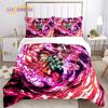 Demon Slayer's Japanese Carton Style Children's Print Beding Set with Soft Fabric Duvet Set Comfortable Bed Size Children's Girl Boy Gift