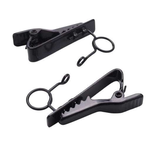 Plouluyt 5-Piece Ring Mini 7.5mm Microphone Clip Holder, Practical for Tie Clips and Collar Clips (Black)