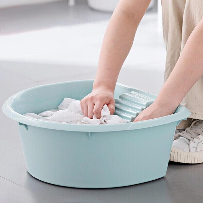 Chahua Large Thickened Plastic Laundry Basin with Washboard