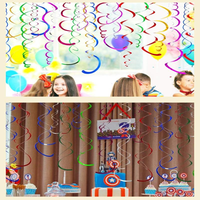 6/12Pcs Pvc Curling Spiral, Party Decoration Party Theme Decorations Dangling Spirals Pendant Party Spiral Birthday Party