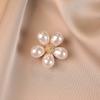 Vintage Lapel Pin 2Pcs Faux Pearl Flower Brooch, Retro Floral Anti-Exposure Neckline Pin, Women Dress Jewelry Accessories for Suit Coat Scarf Brooch