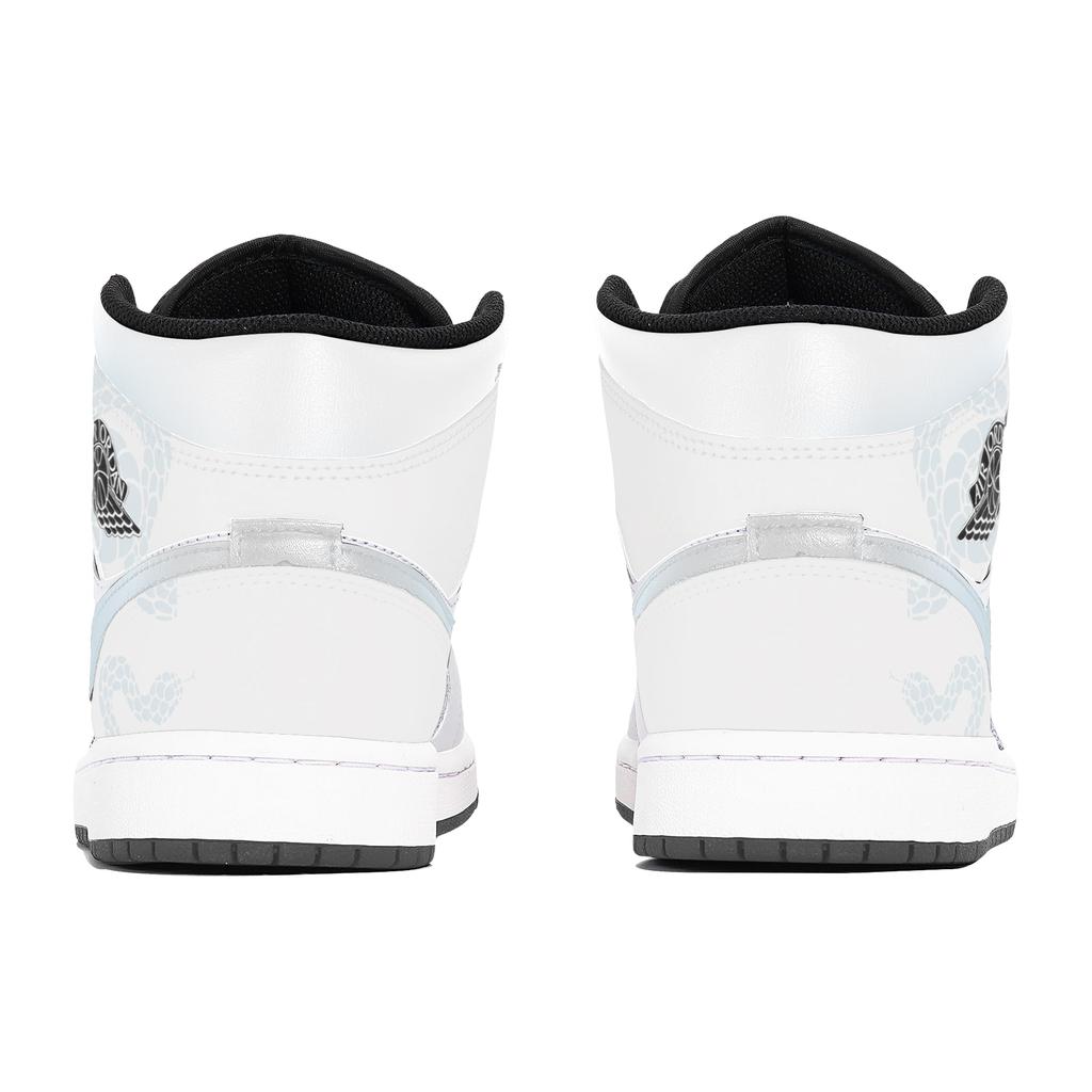Jordan Air Jordan 1 Abrasion Resistant Abrasion Resistant Mid Top Vintage Basketball Shoes Unisex White Blue DQ8426-001(Team778-)