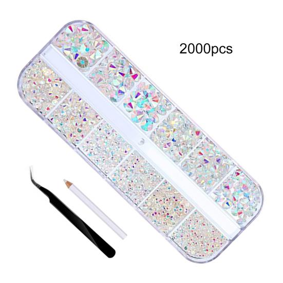 

1 комплект стразов для ногтей с плоской нижней частью, высокая яркость, без капель, поддельные стразы в форме кристаллов, декор для маникюра B