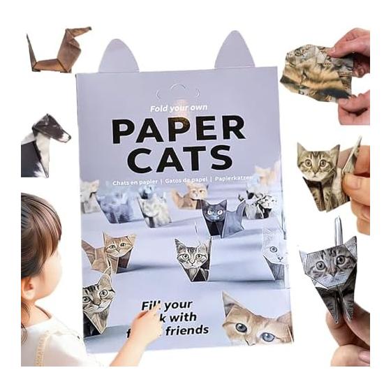Origami Kit Paper Art 3D Cat Paper Craft Dog 50 Pieces Folding Paper Kit Handmade Cute Table Decoration DIY Origami Cat Children s Day Birthday