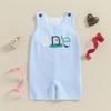 Baby Jungen Tank Romper Golf Zahlenstickerei Ärmellos Rundhalsausschnitt Streifen Jumpsuit