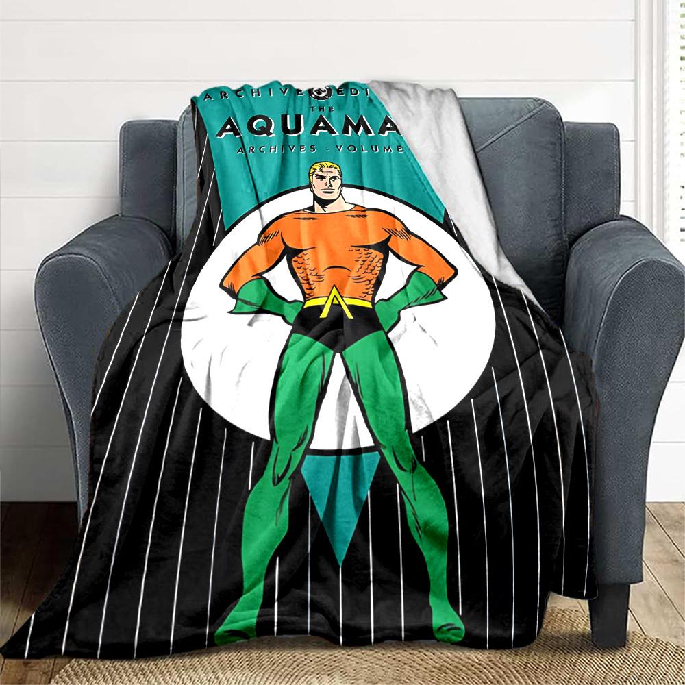 1pc Aquaman Flannel Throw Blanket Soft, Warm & Cozy for Couch, Bed, Office, and Travel Versatile All Season Gift, Christmas present 80x120cm