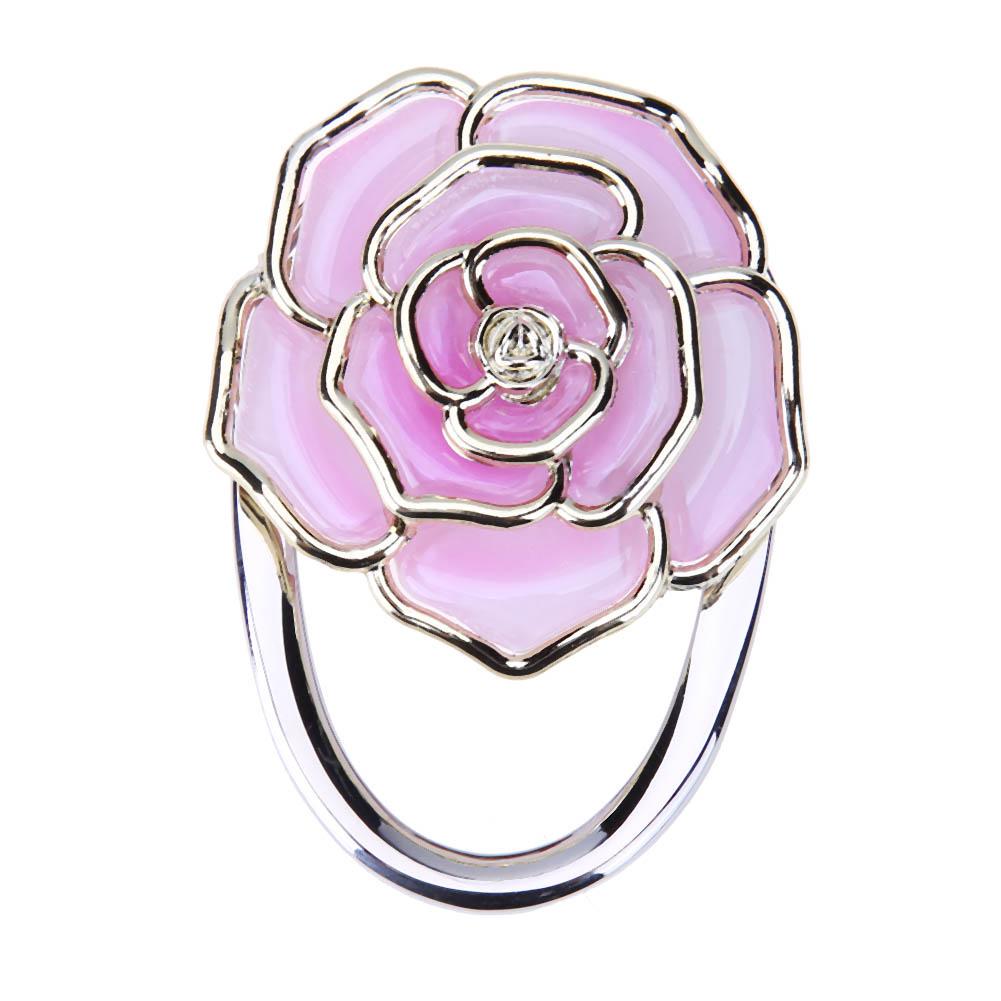 Metal Hanger Hook Holder Unique Folding Rose Pattern Fashion Table Hook 1Pcs Alloy Purse Handbag Bag Parts Accessories