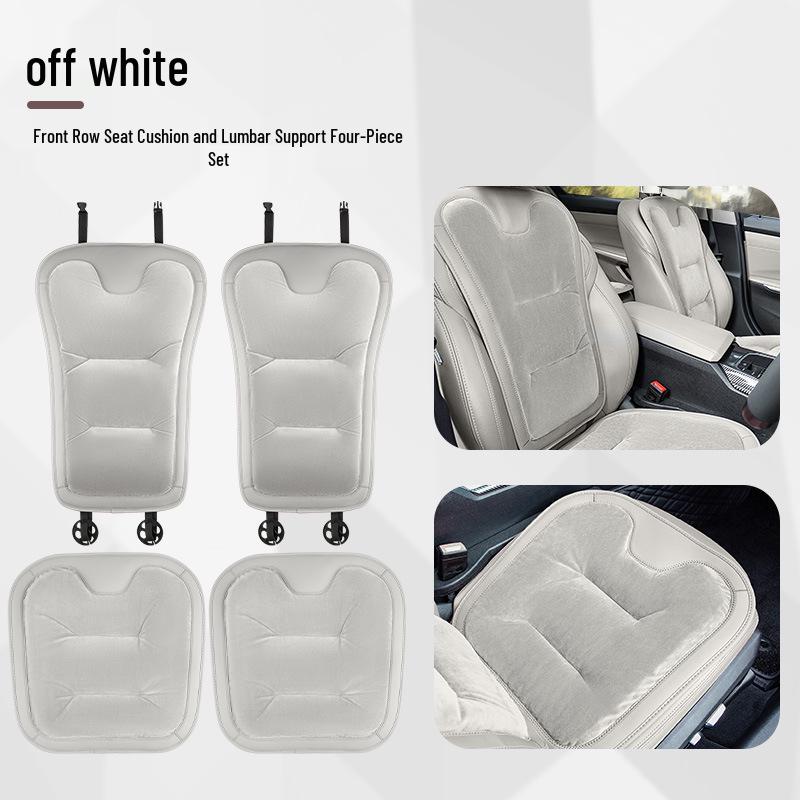 Universal Thickened Flannel Car Seat Cushion Set for All Seasons (3-Piece)