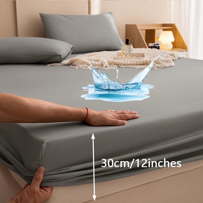 1pc High Quality Fitted Sheet, Waterproof Mattress Protector Without Pillowcase - Premium Microfiber, Pocketed Breathable Mattress Cover