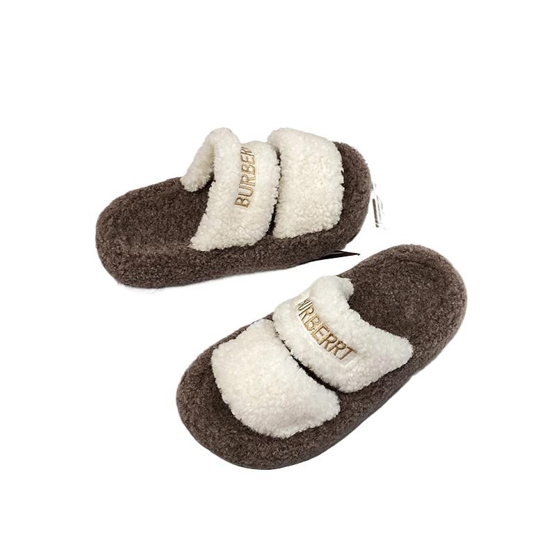 Fashion 2024 New Mao Slippers for Female Outwear Autumn and Winter Korean Thick Sole One Line Drag Girl Fairy Style Cotton Drag Ins