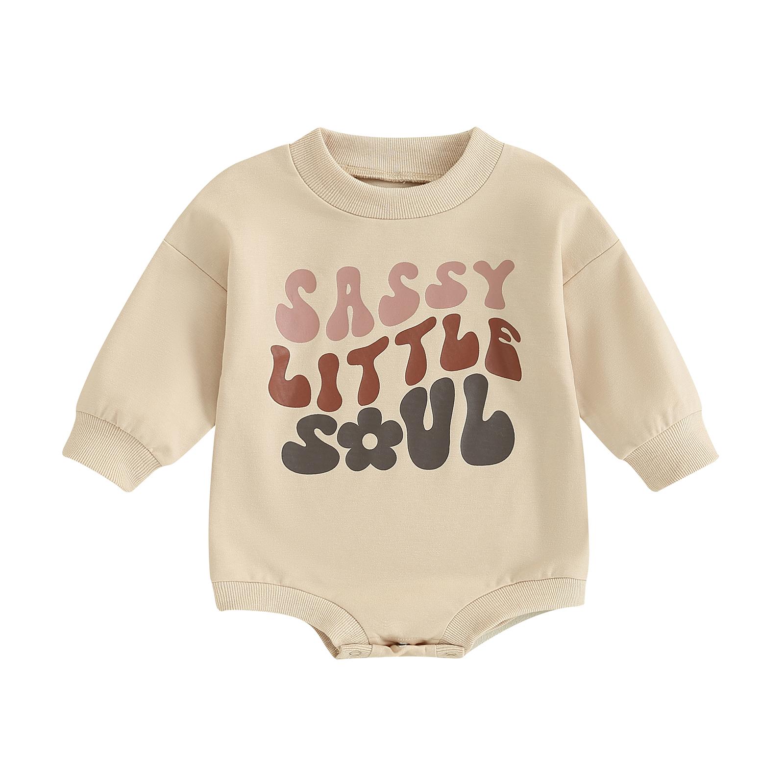 

Осенний комбинезон для маленьких девочек 3 мес 6 12 18 мес с длинными рукавами и круглым вырезом с цветочным принтом и буквенным принтом контрастного цвета, боди, одежда для новорожденных 6-12 Months бежевый