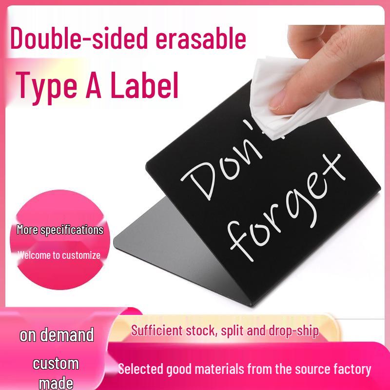 

Small Wipeable Blackboard Sign for Food Labels and Events Double-Sided A-Frame - 10*7.5cm