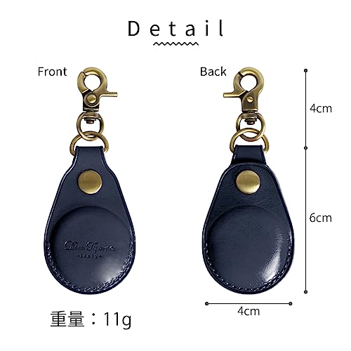 Dom Teporna AirTag Compatible Case, Genuine Italian Leather, Full Protection, Scratch and Abrasion Resistant, Loss Prevention, AirTag Compatible Cover