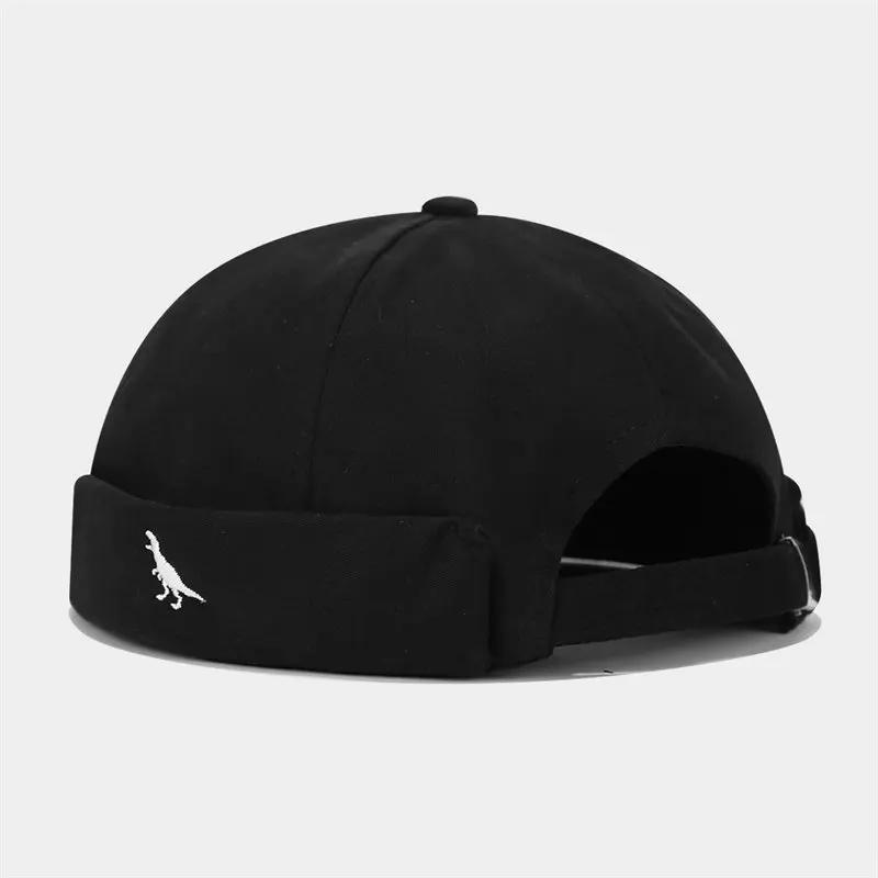 

LDSLYJR Four Seasons Cotton Cartoon Docker Cap Brimless Hat Skullies Beanie Hats Landlord Sailor Cap Men and Women 15 56-60cm wear чорний